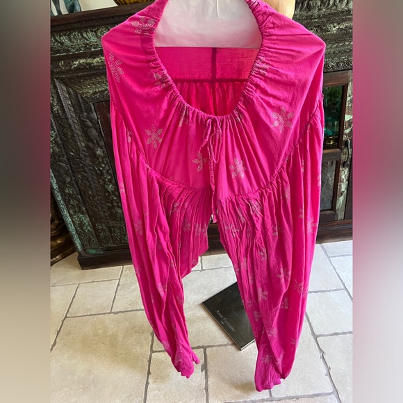 Pink & Silver Women's Indian Patiala Harem Pants - Picture 2 of 4